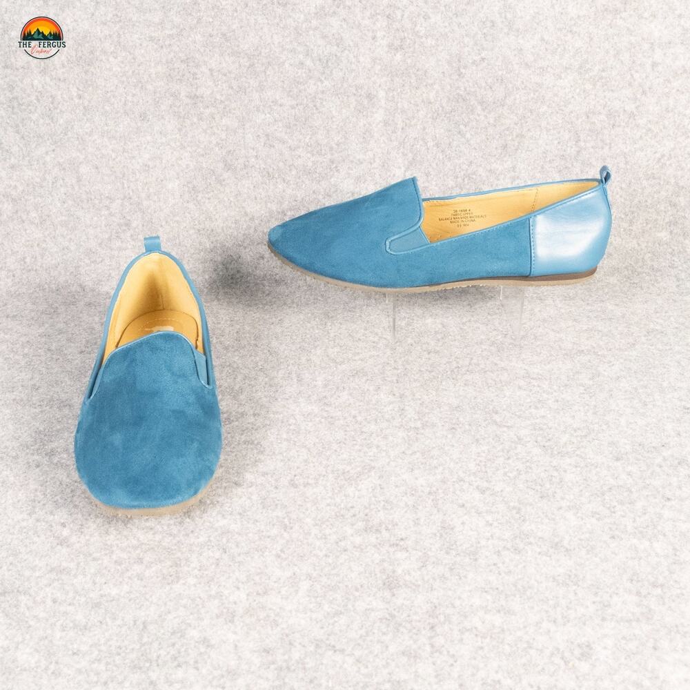 Comfortview Slip-On Flats Blue Round Toe Casual Cozycore Women's Size 8.5 WW
